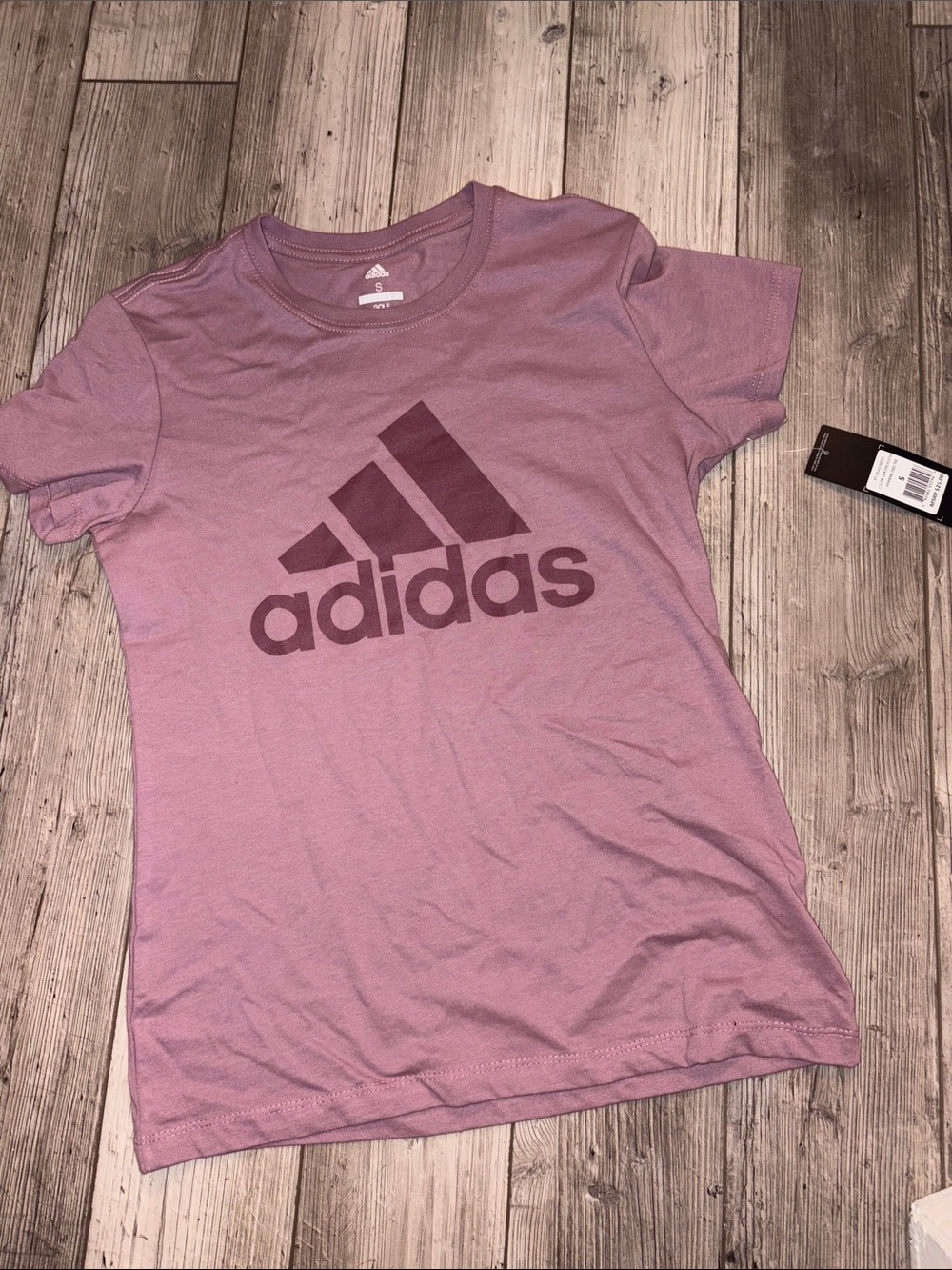 NWT small adidas Dusty Rose Logo Tee